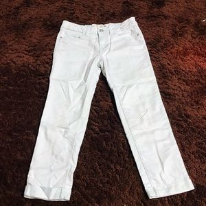 Route 66 light blue high rise straight leg jeans with a cuffed bottom